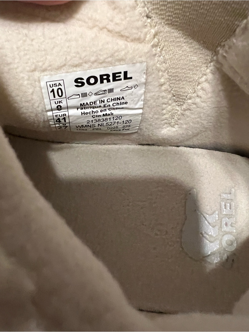 Sorel out  n about  Cream Sherpa-Lined Slip-On Sneakers worn once - Picture 7 of 10